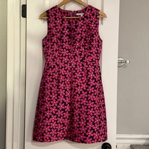 Diane von Furstenberg Capreena pink mini floral shift dress size 2
